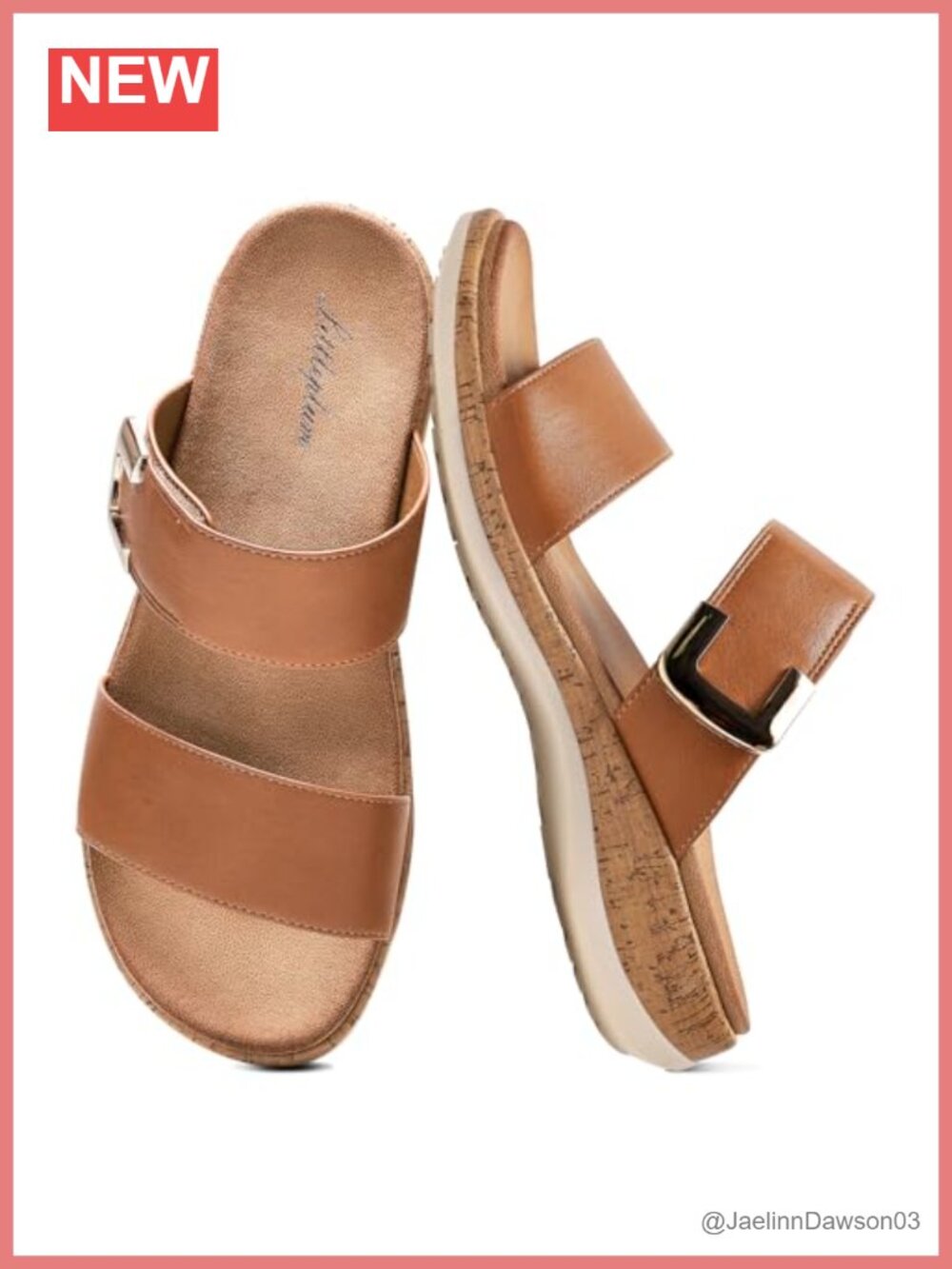 Arch Support Slide Sandals with Hook & Loop Closure for Women